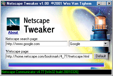 Screenshot of Netscape Tweaker